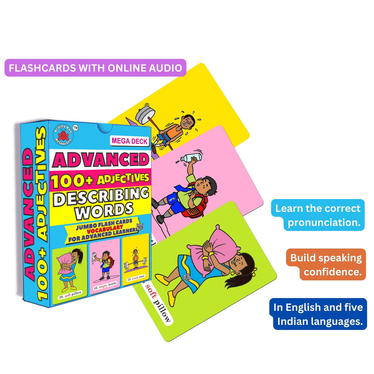 Adjectives Audio-enabled Megadeck Describing Word Cards for Kids