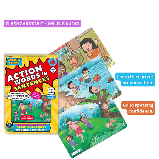 Action Words in Sentences – Audio-Enabled Sentence-Making Practice Cards