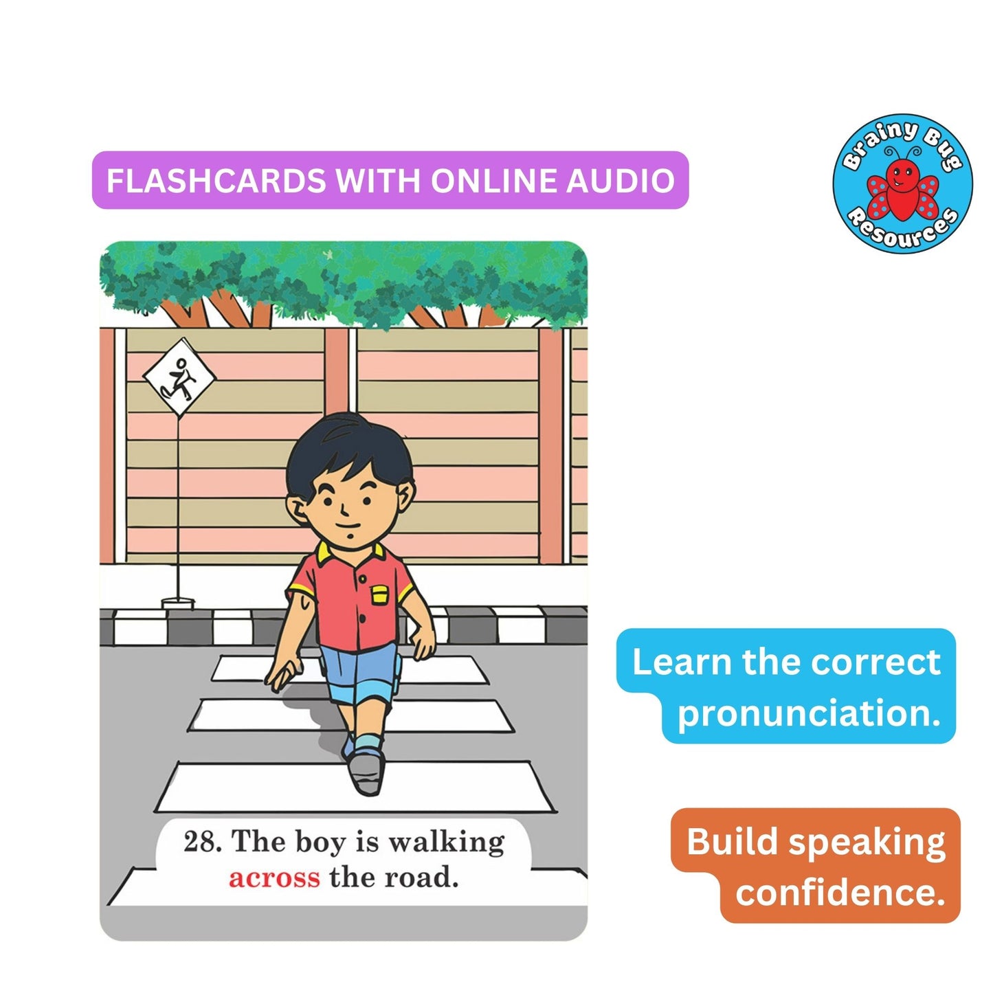 Position Words Level 2 – 30 Advanced Preposition Flashcards, Ages 4+ | Brainy Bug Resources