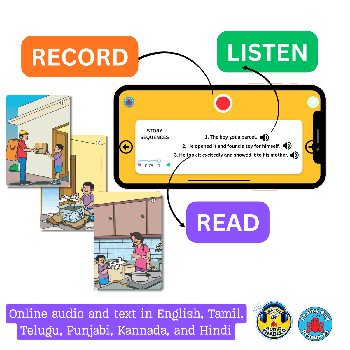 Story Sequences Audio Flashcards for Kids