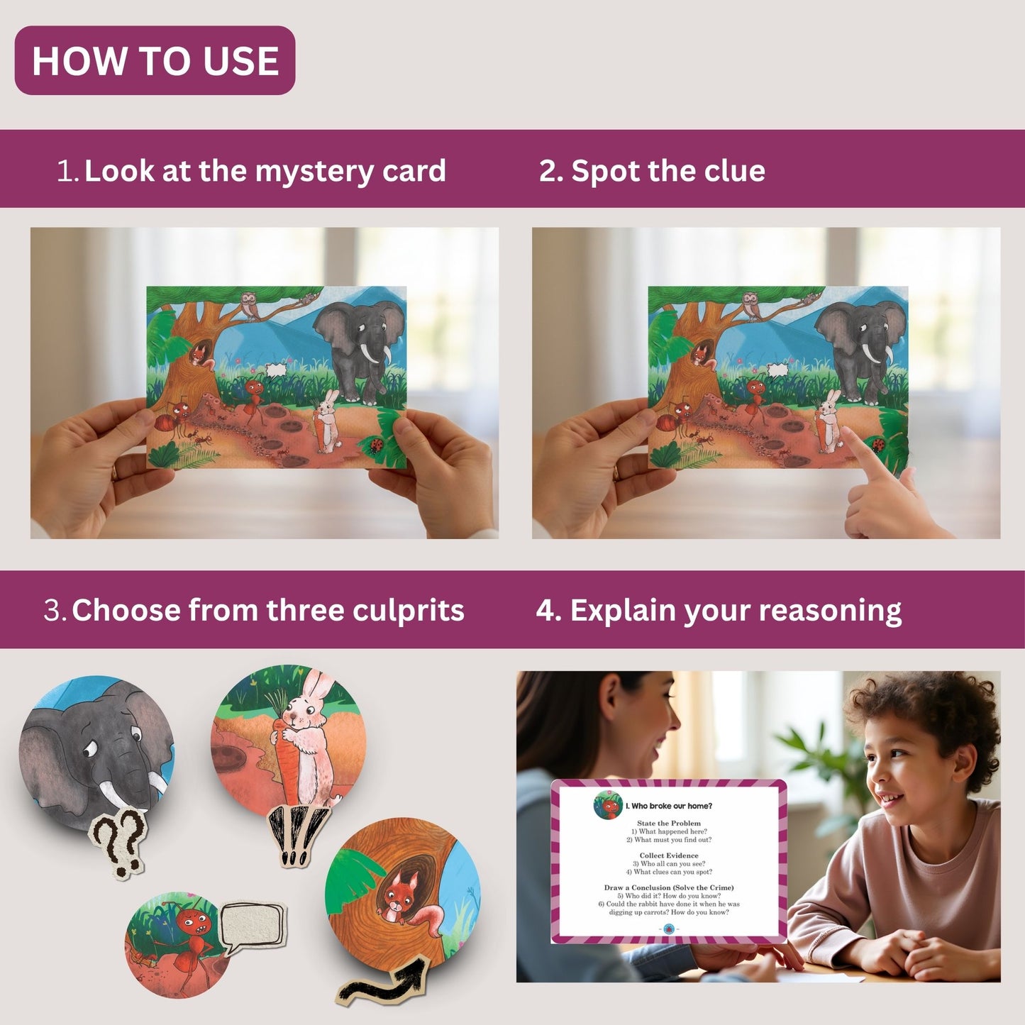 Super Solver 1: How Do You Know? – 30 Verbal Reasoning Flashcards, Ages 4+ | Brainy Bug Resources