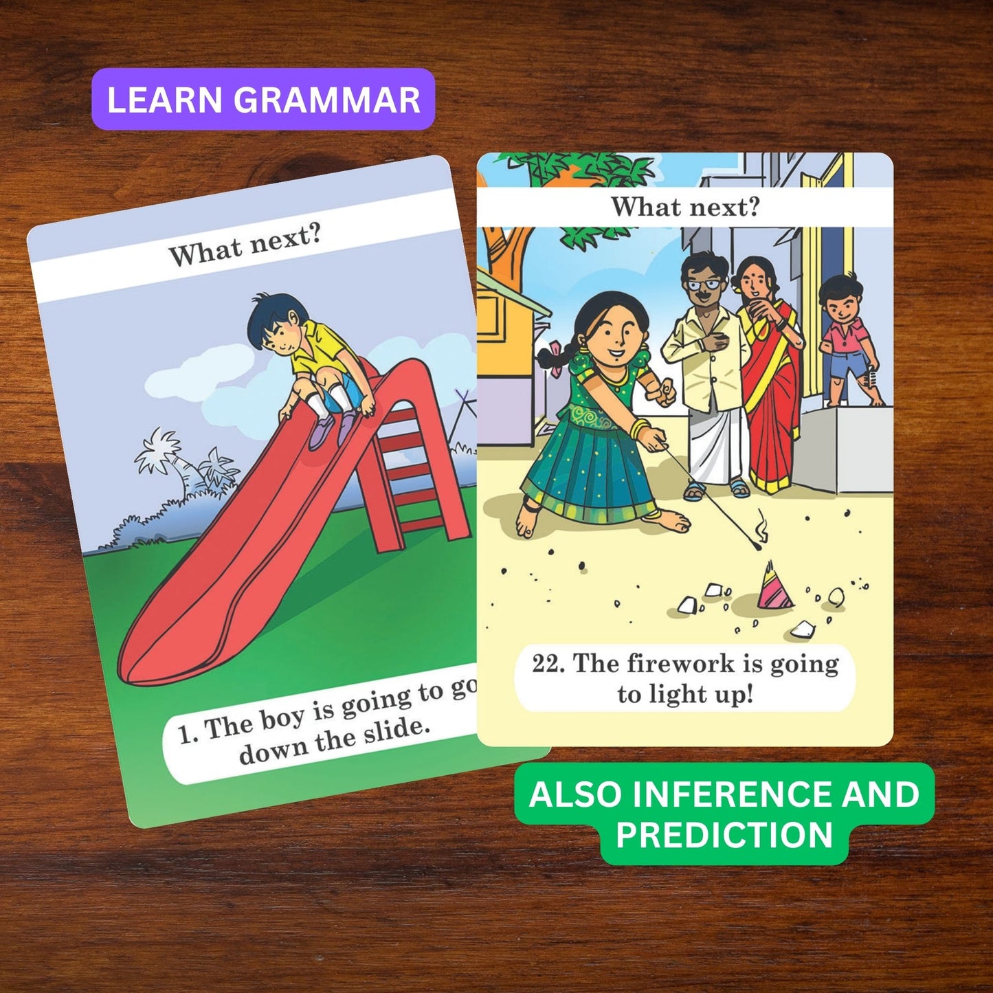 Future Tense, Inference and Prediction – 30 Audio-Enabled Flashcards, Ages 3+ | Brainy Bug Resources