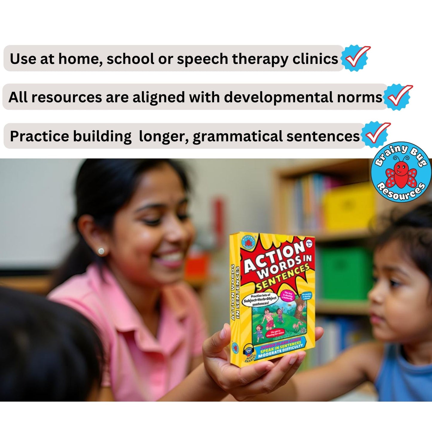 Action Words in Sentences - Verbs Practice Deck