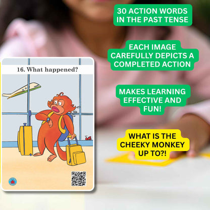 What Happened? Past Tenses Level 1 flashcards: key features of the 30 past tense action cards