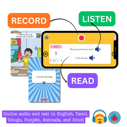 When? Time, Day and Season flashcards: audio app: record, listen and read