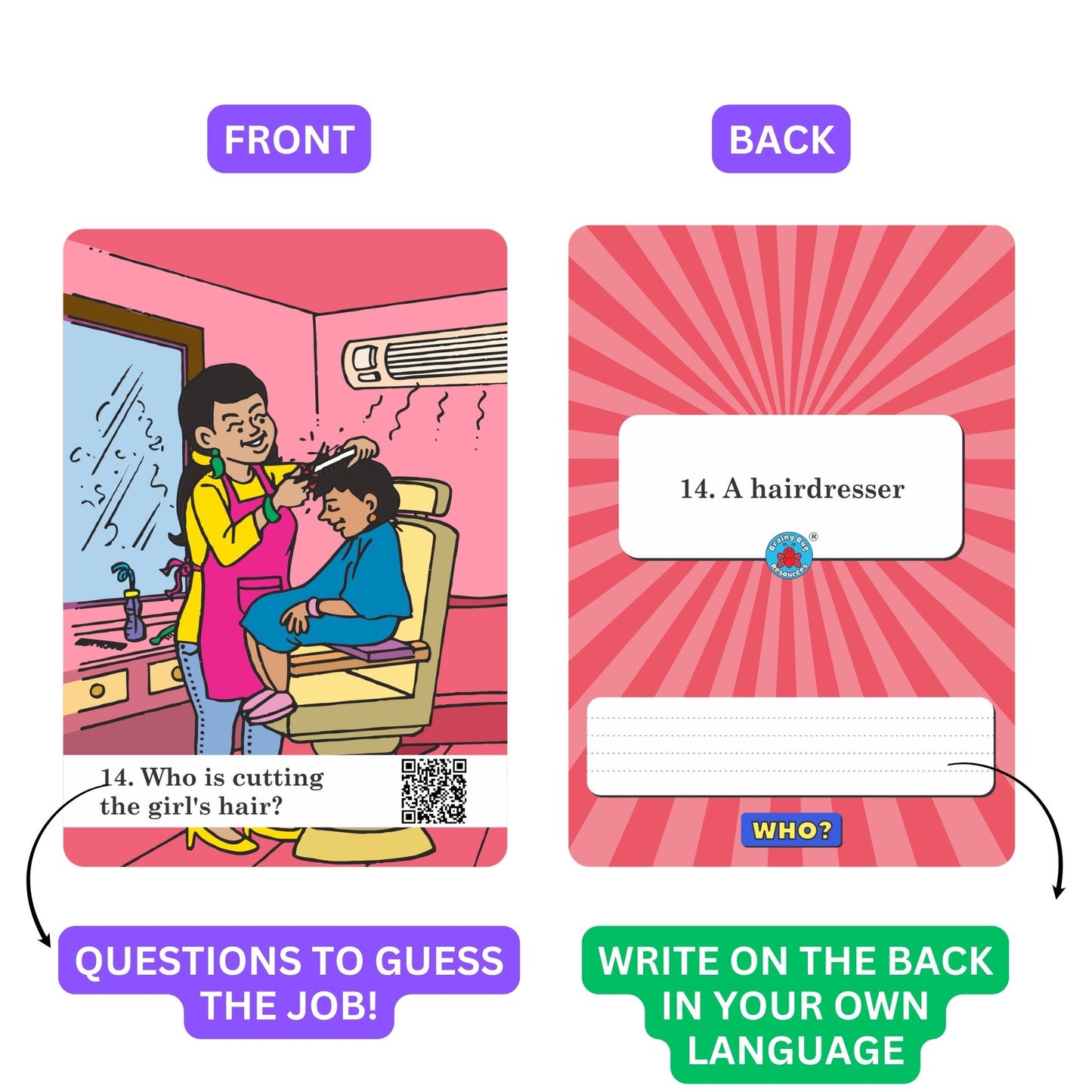 Answer Who People and Jobs Audio-Enabled Cards for Kids