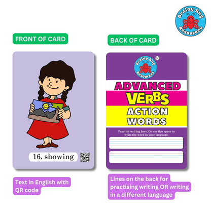 Advanced Action Words Megadeck: front and back of a card
