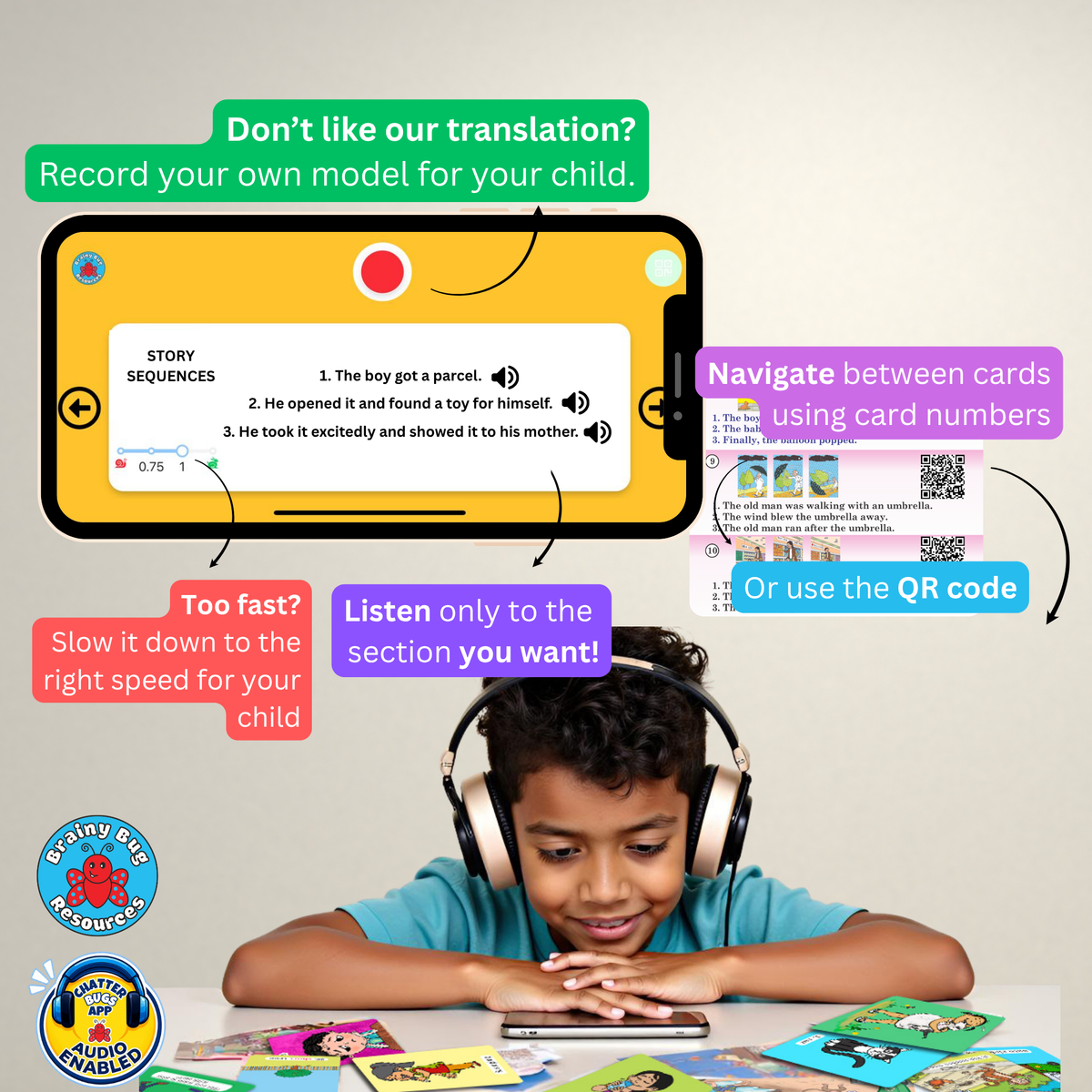 Story Sequences Audio Flashcards for Kids