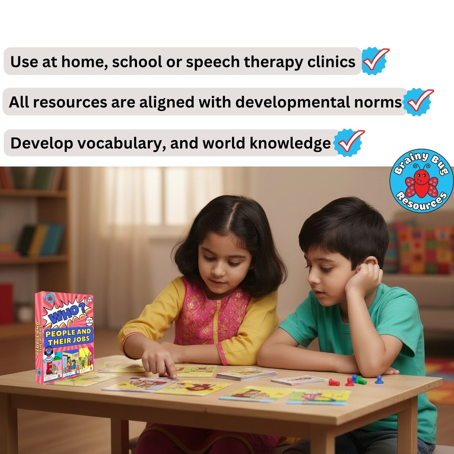 Answer Who People and Jobs Audio-Enabled Cards for Kids