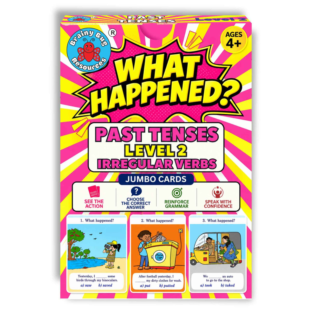 What Happened? Past Tenses Level 2 flashcards: box