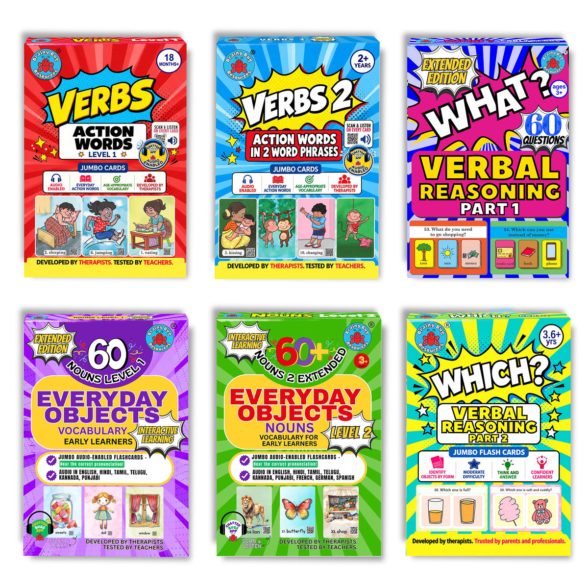 Early Learners Smart Bundle: 6 First-Words Decks