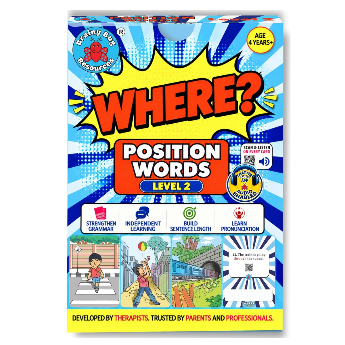 Where? Position Words Level 2: Advanced Preposition Flashcards